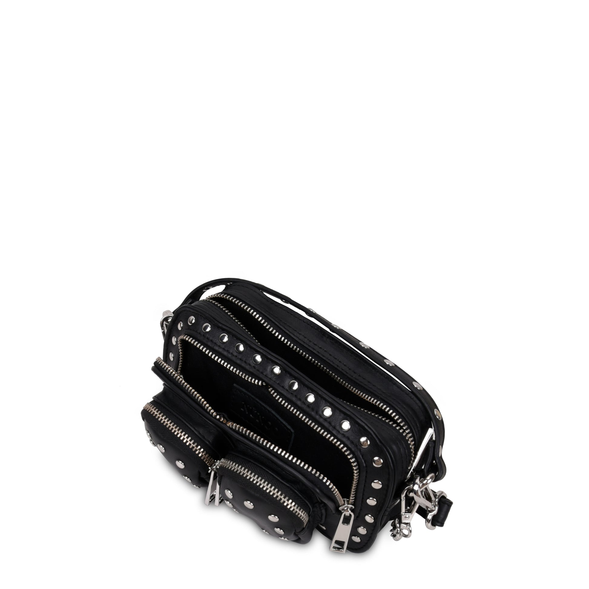 Núnoo Helena Rivet Pure Black w. Silver Small bag Black