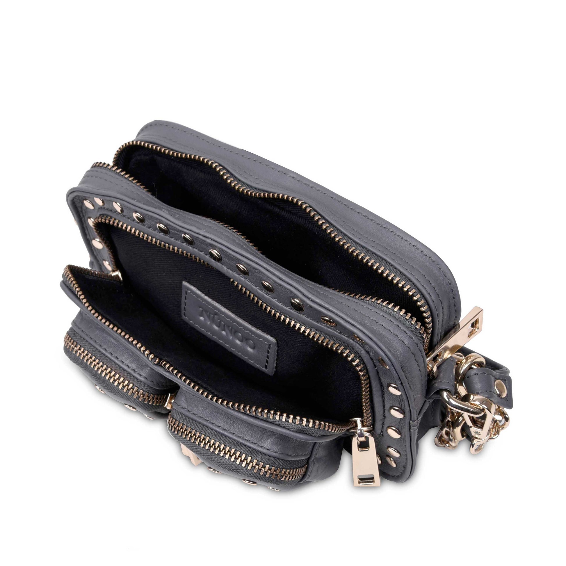 Núnoo Helena Rivet Pure Dark Grey w. Gold Small bag Dark grey