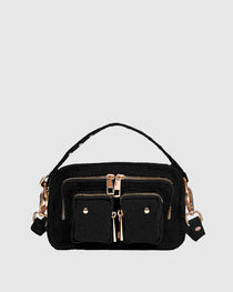 Helena Suede Black w. Gold