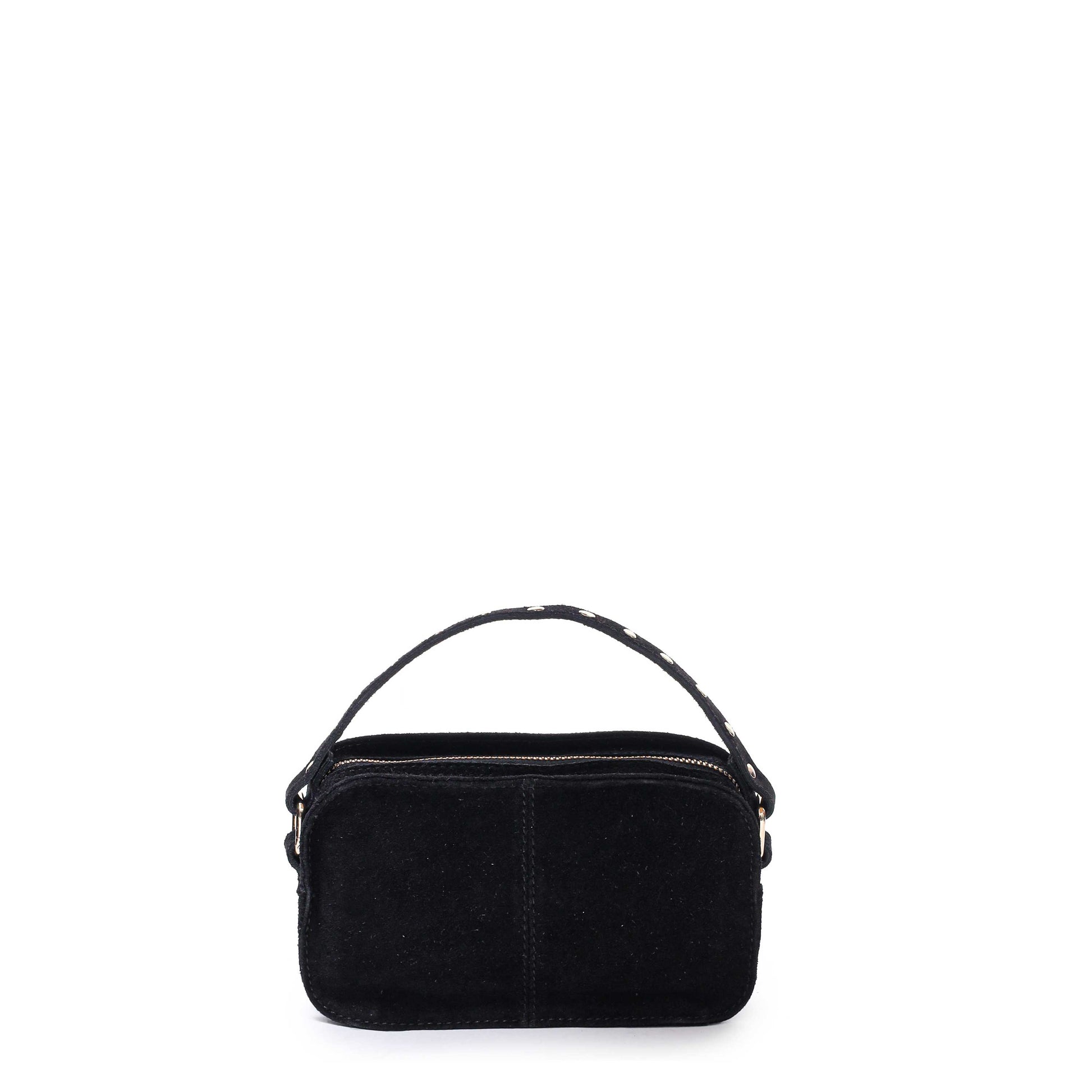 Núnoo Helena Suede Black w. Gold Small bag Black