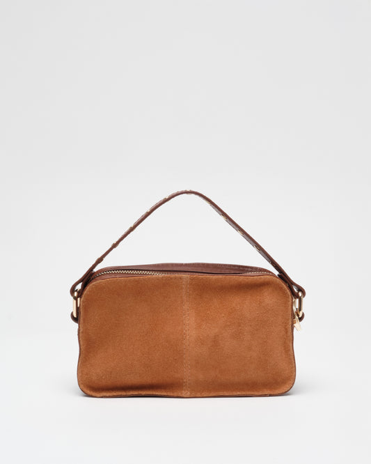 Núnoo Helena Suede Toffee w. Gold Small bag Toffee