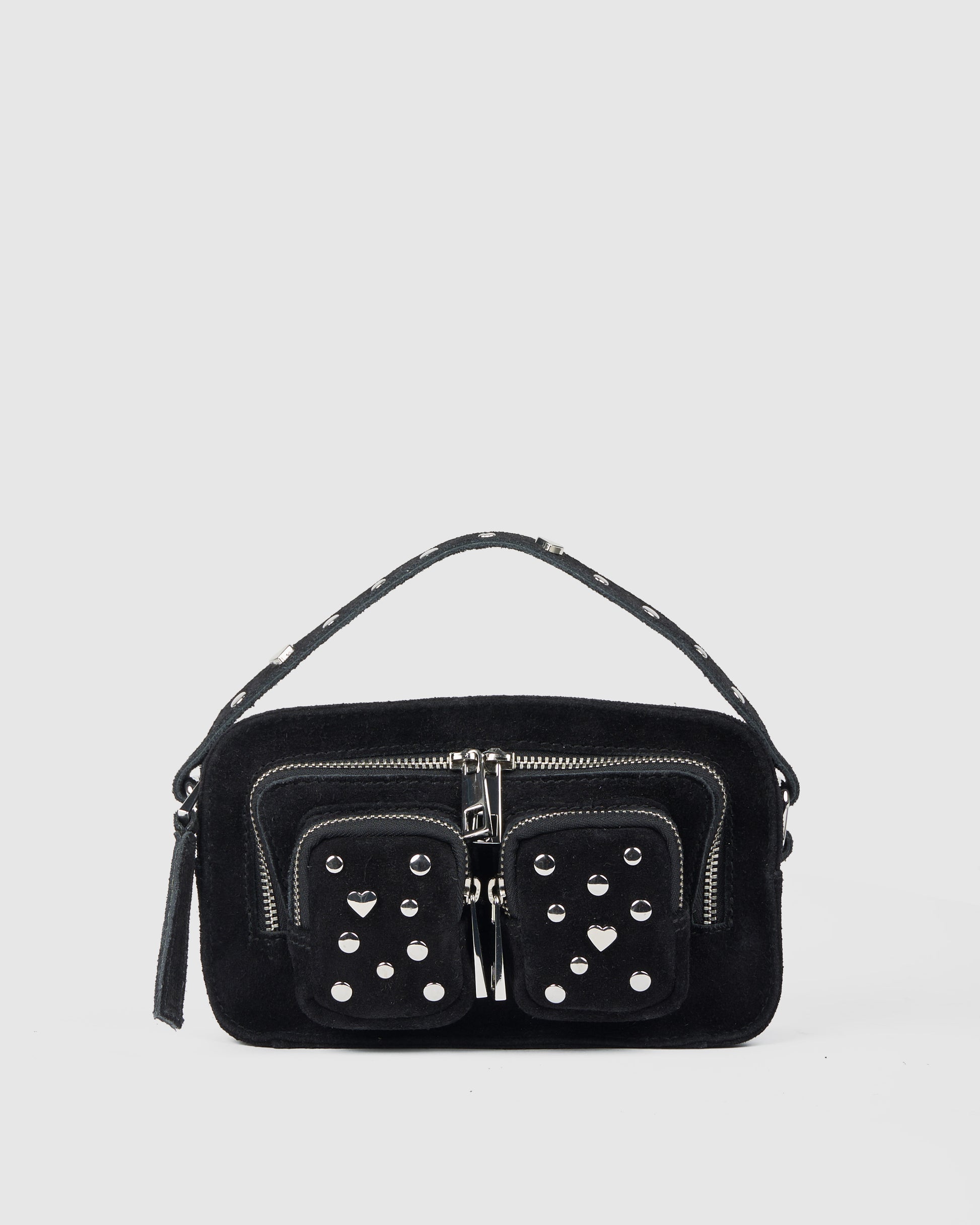 Núnoo Helena Sweetheart Suede Black Small bag Black