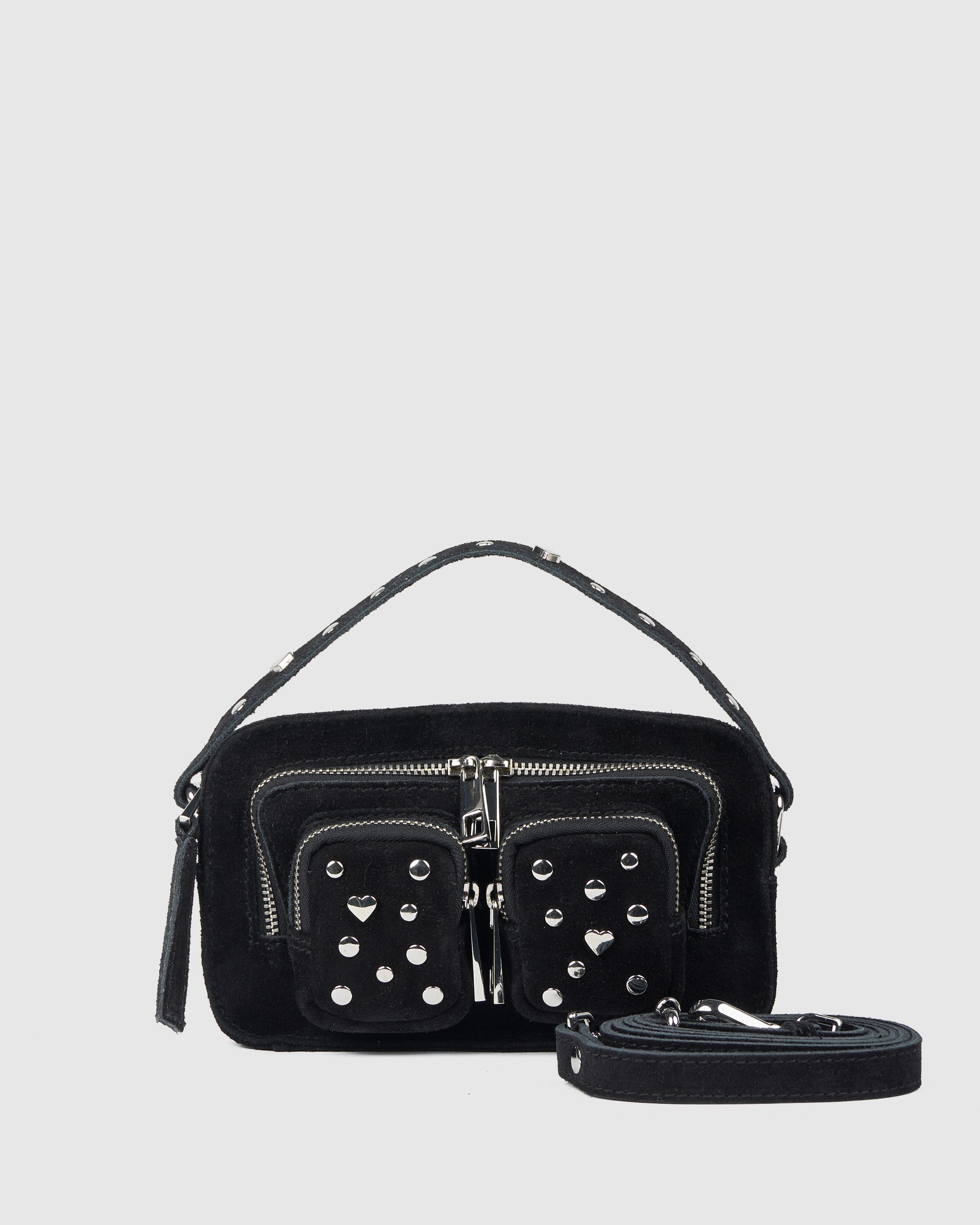 Núnoo Helena Sweetheart Suede Black Small bag Black