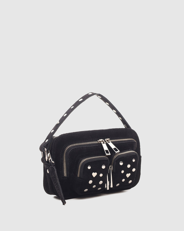 Núnoo Helena Sweetheart Suede Black Small bag Black