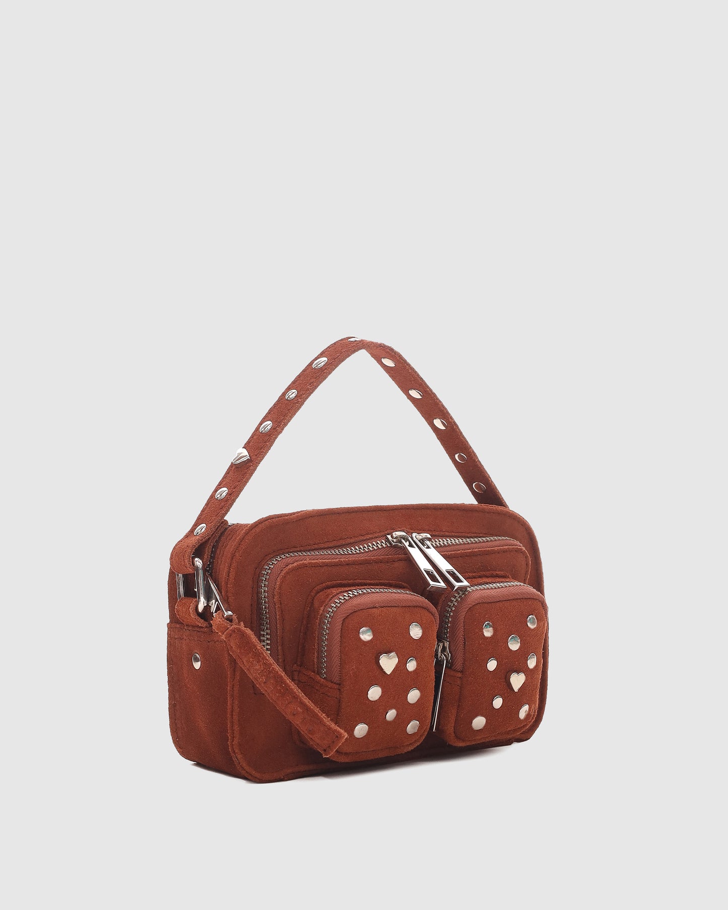 Núnoo Helena Sweetheart Suede Redwood Small bag Redwood