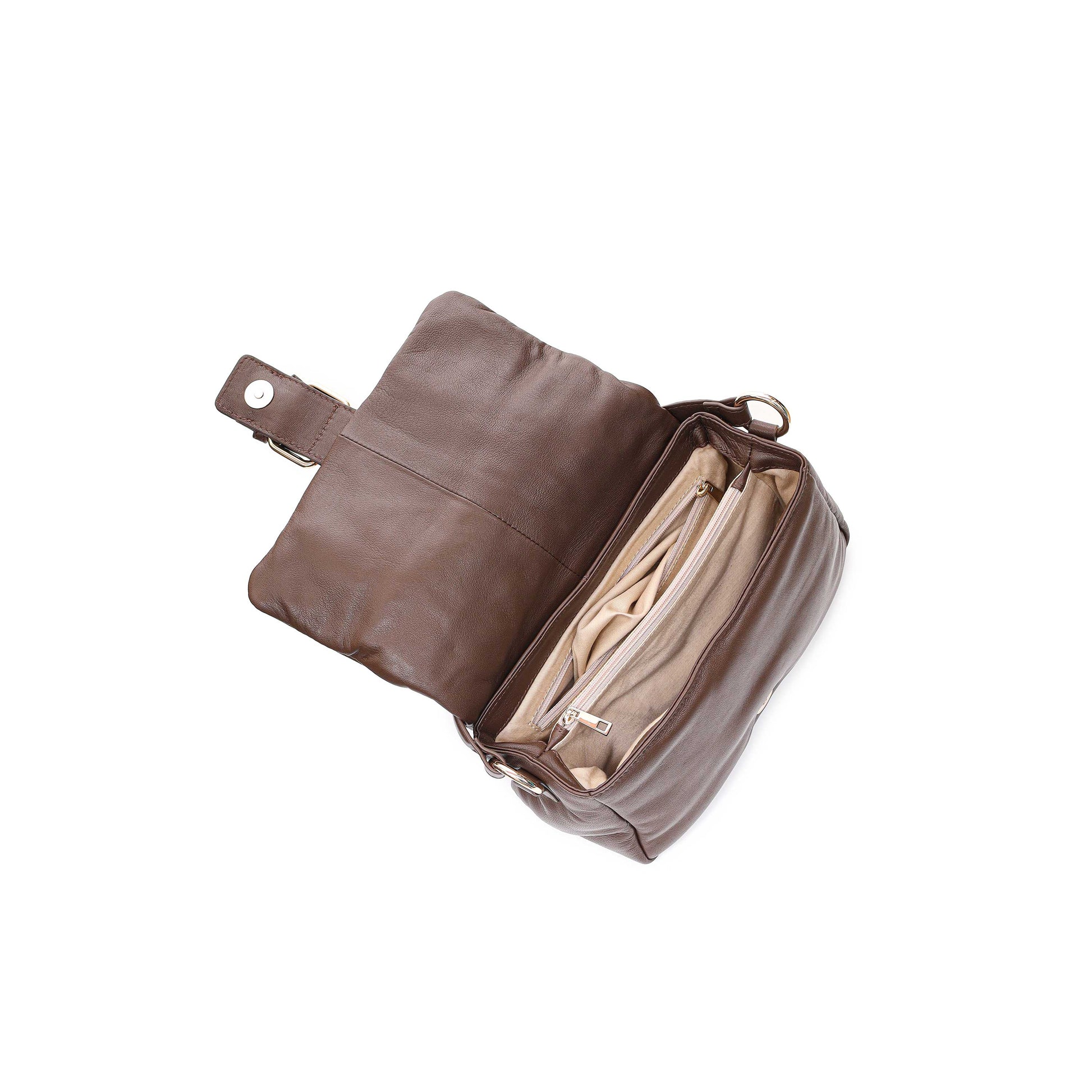 Núnoo Honey Buckle Puffed Sheep Dark Brown w. Gold Shoulder bags Dark brown