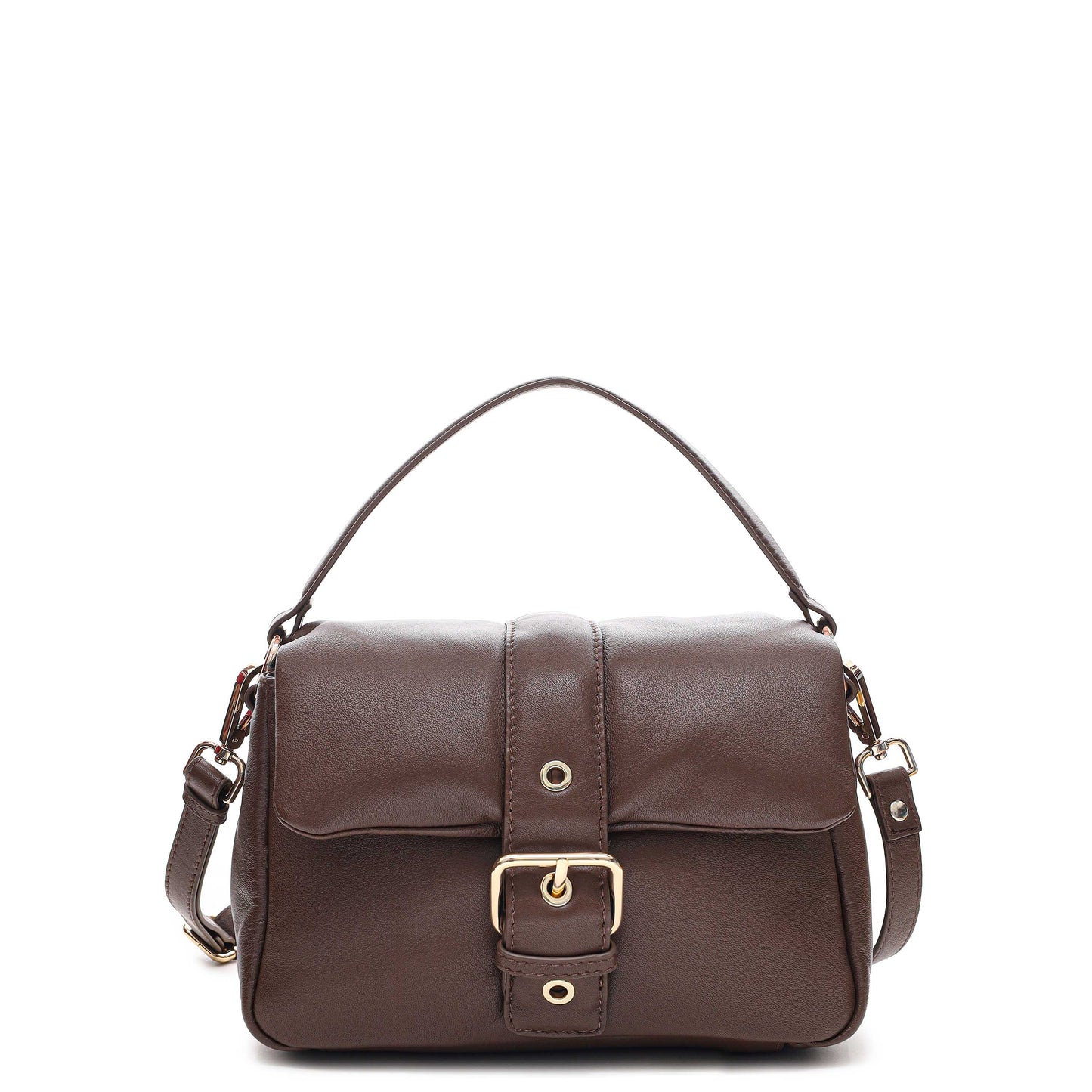 Núnoo Honey Buckle Puffed Sheep Dark Brown w. Gold Shoulder bags Dark brown