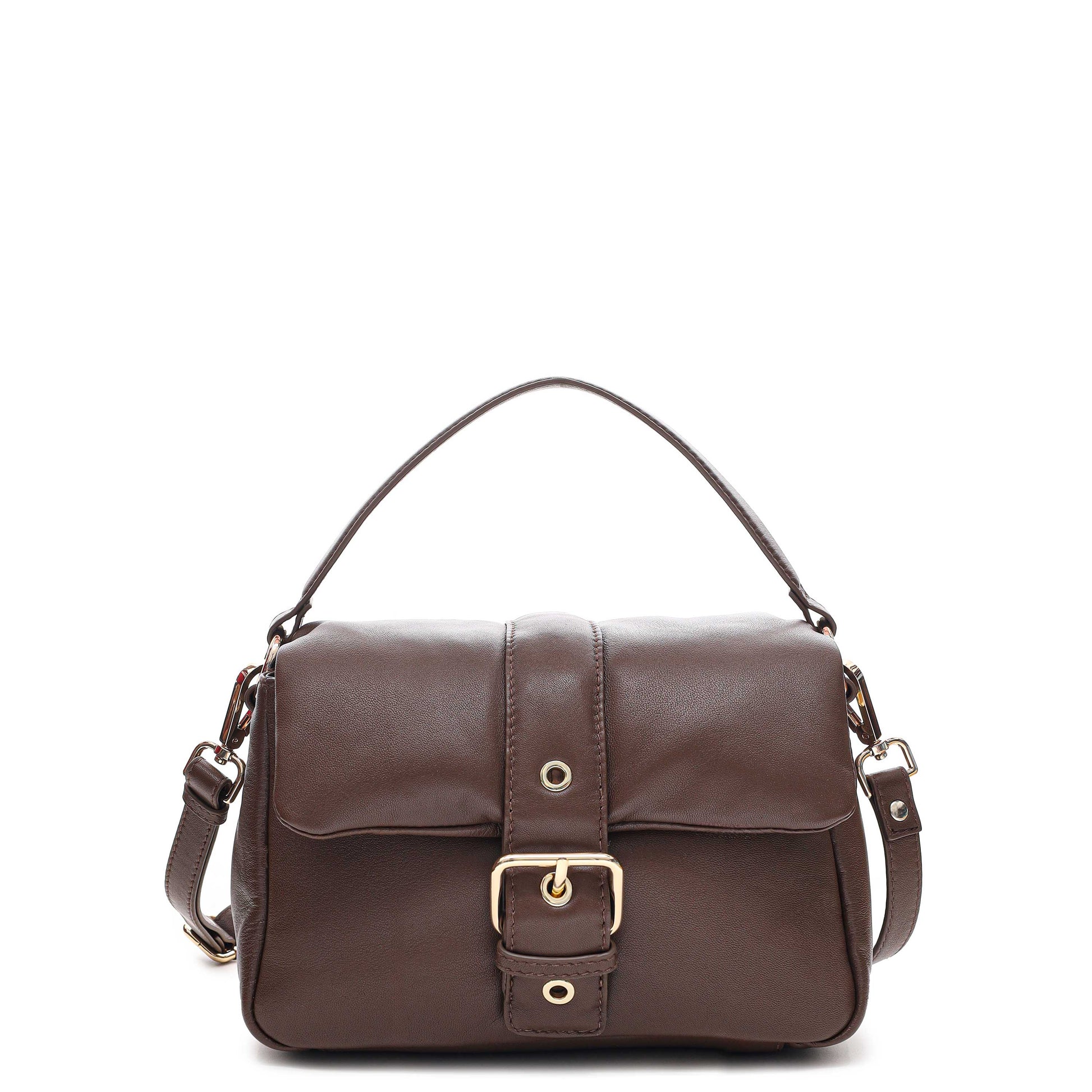 Núnoo Honey Buckle Puffed Sheep Dark Brown w. Gold Shoulder bags Dark brown