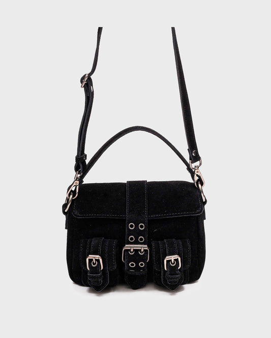 Núnoo Honey Buckle Suede Black Medium Black