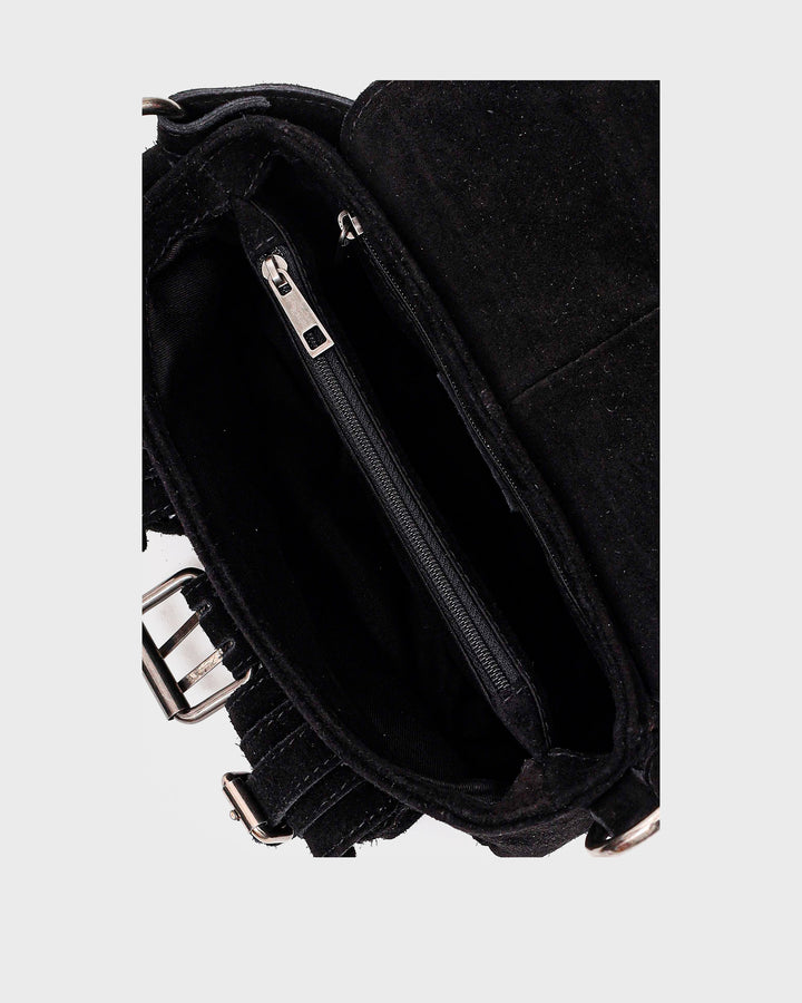 Núnoo Honey Buckle Suede Black Medium Black