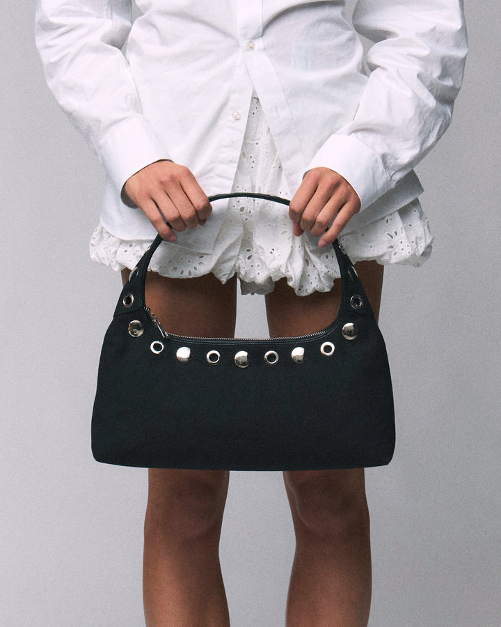 Núnoo Large Dandy Studs Canvas Black Large Black
