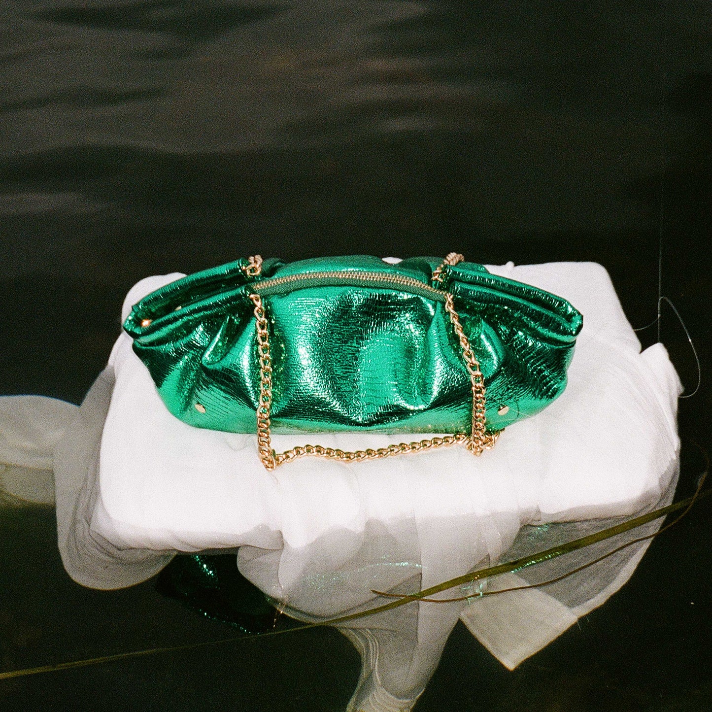 Núnoo Lin Chain Recycled Cool Green Small bag