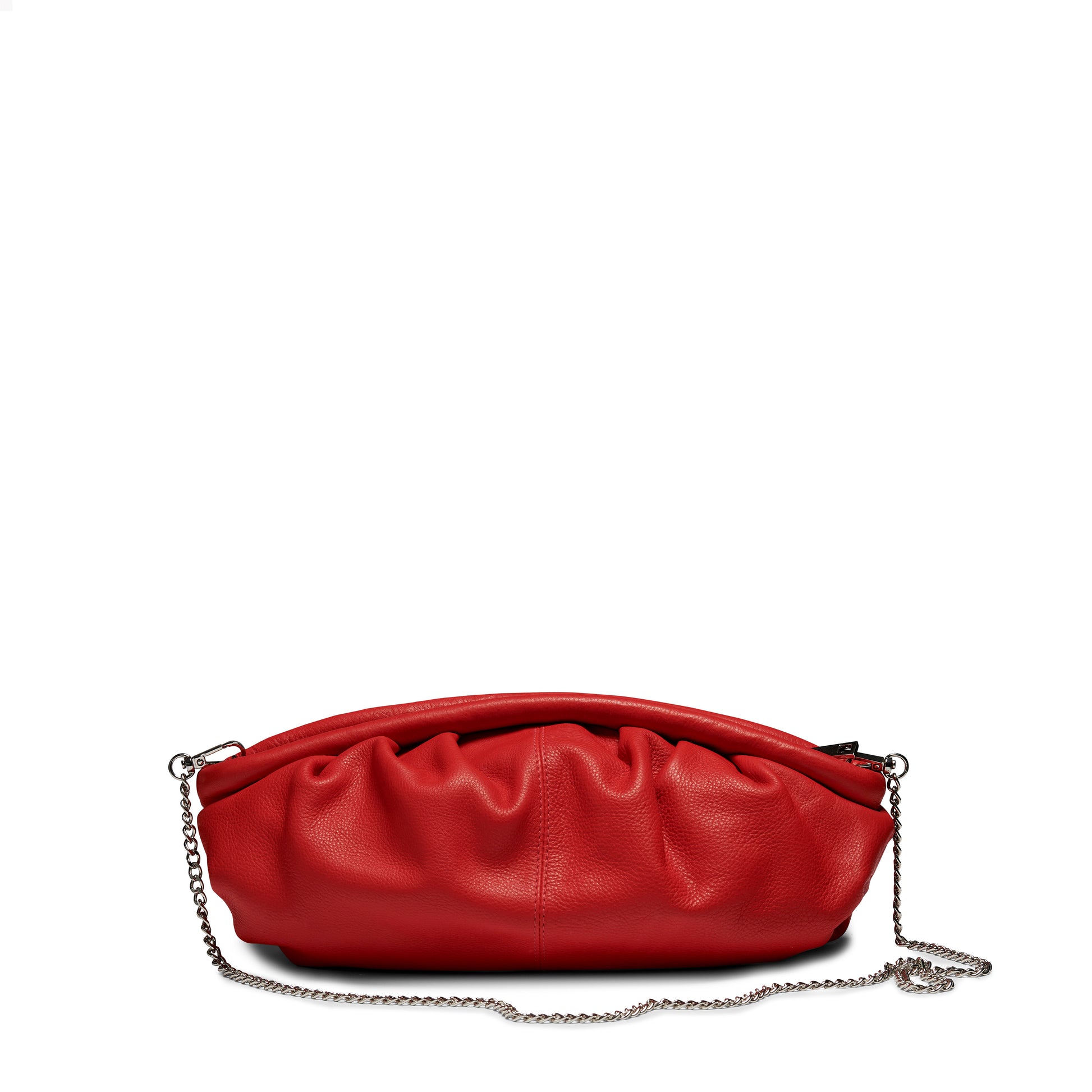 Núnoo Lin organic leather red w. thin chain Clutch Red