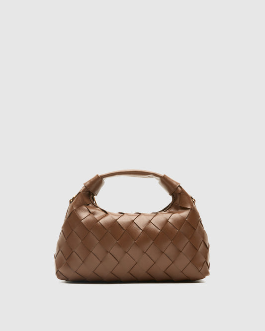 Núnoo Mini Dandy Braided Florence Cacao w. Gold Small bag Cacao