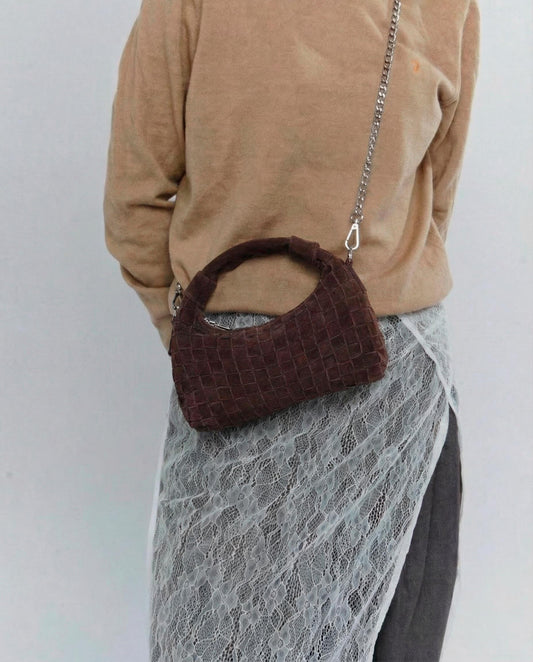 Núnoo Mini Dandy Braided Suede Chocolate Small bag Chocolate