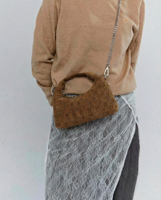 Núnoo Mini Dandy Braided Suede Dusty Olive Small bag Dusty Olive