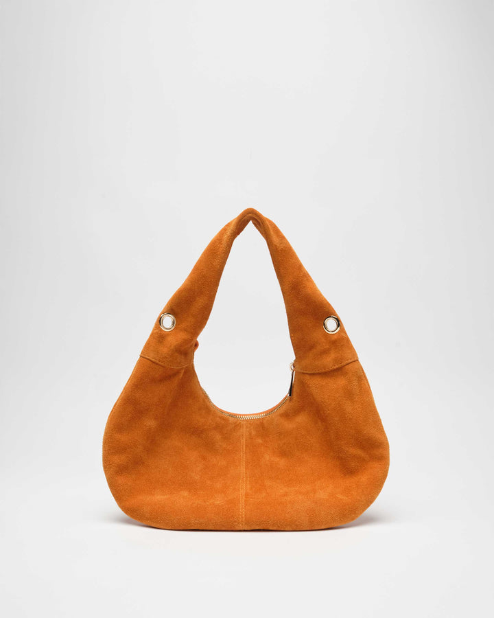 Núnoo Mini Gabi Suede Fringe Orange w. Gold Small bag Orange