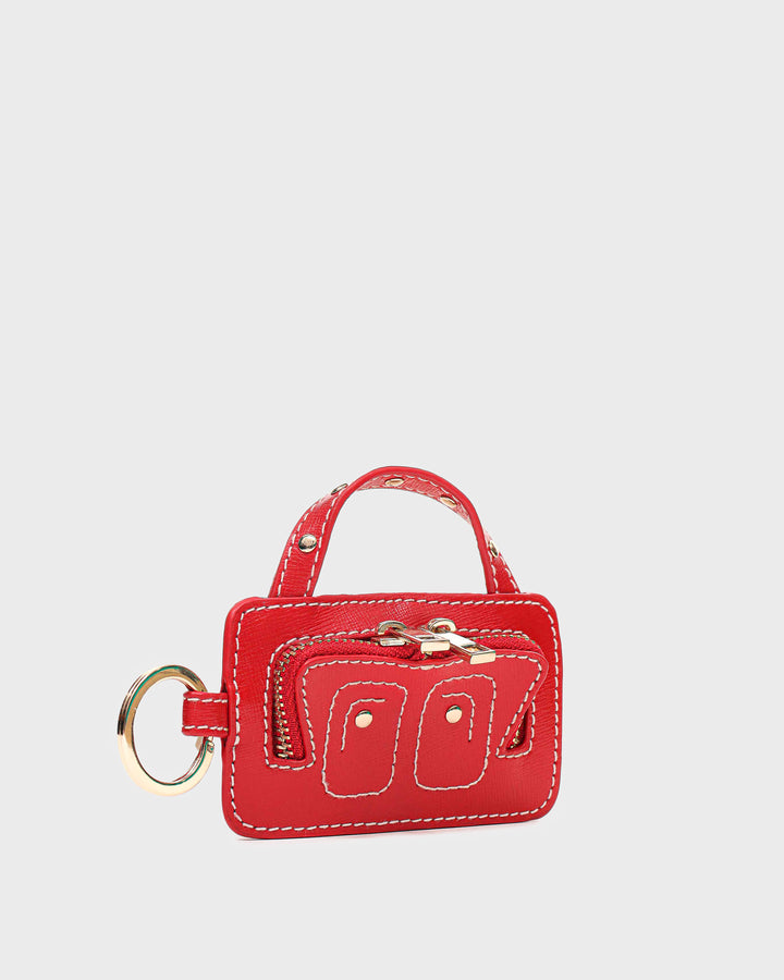 Núnoo Mini Helena Keyring Florence Bright Red w. Gold Accessories Bright Red