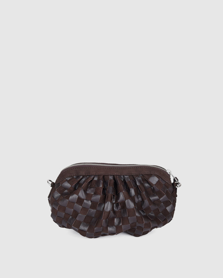 Núnoo Myra Braided Nubuck Chocolate Small bag Chocolate