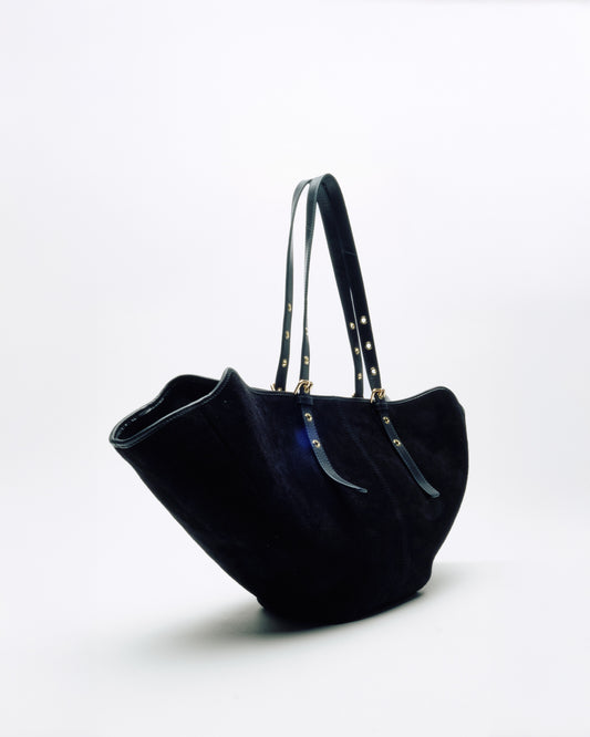 Núnoo Nora Suede Black w. Gold Maxi Black