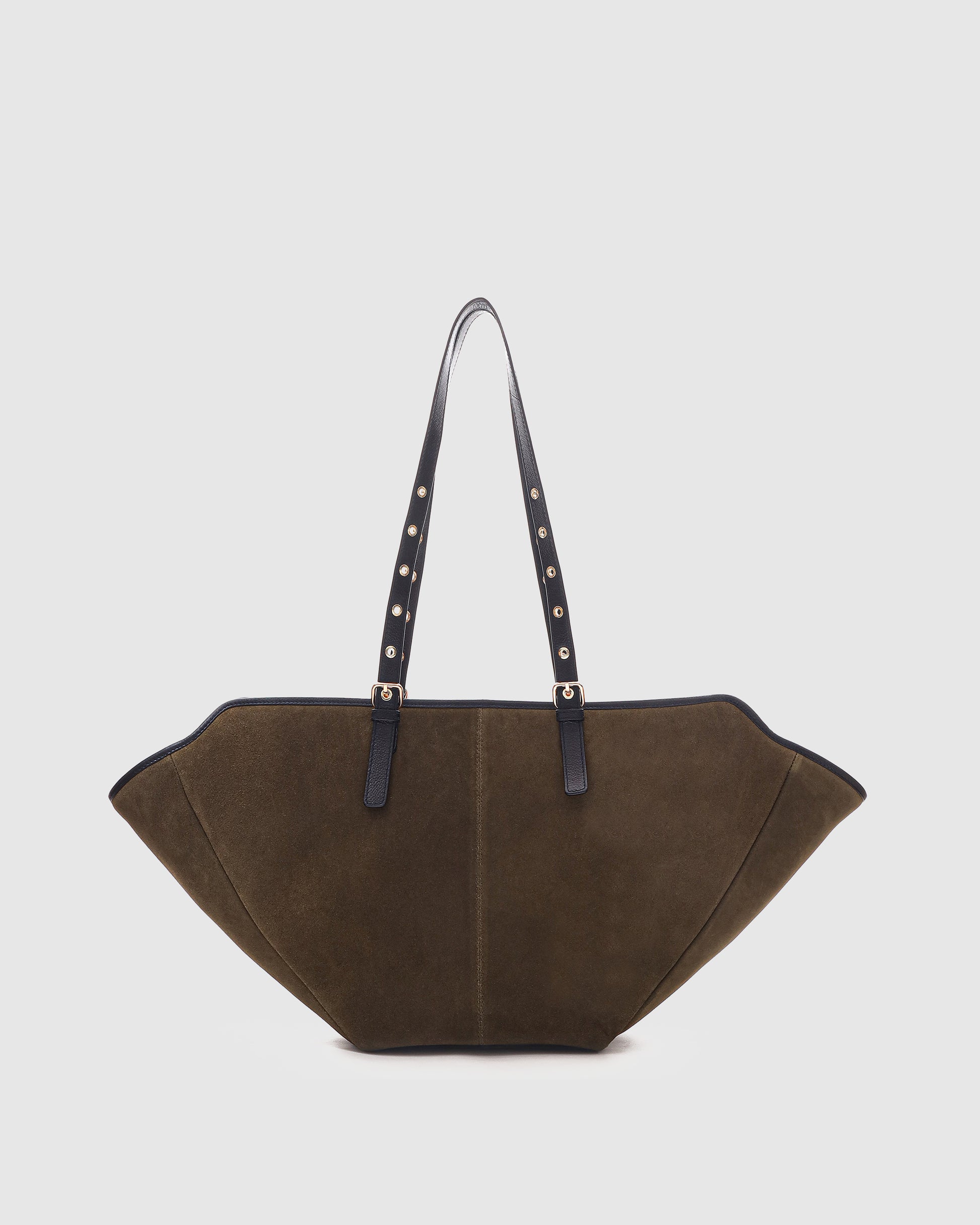 Núnoo Nora Suede Dark Olive w. Gold Maxi Dark Olive