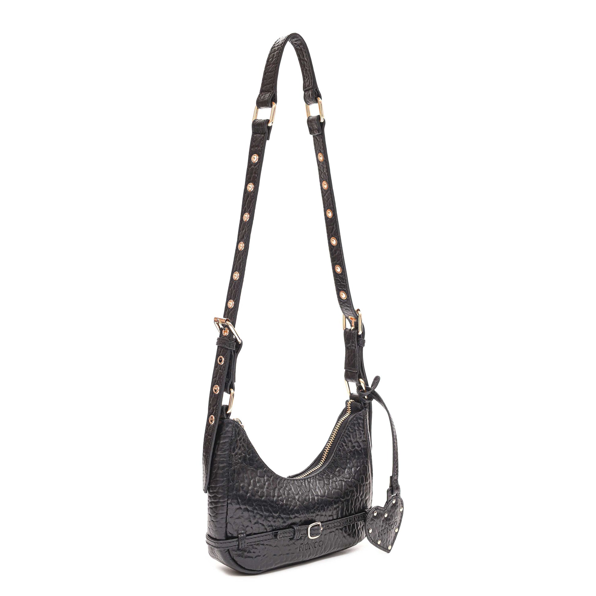 Núnoo Palma Belt New Zealand Black w. Gold Shoulder bags Black