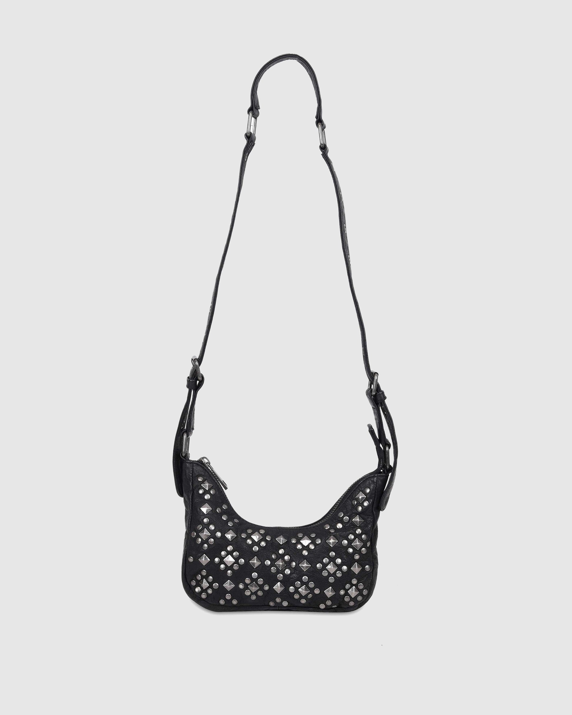 Núnoo Palma Rock Black w. Antique Silver Small bag