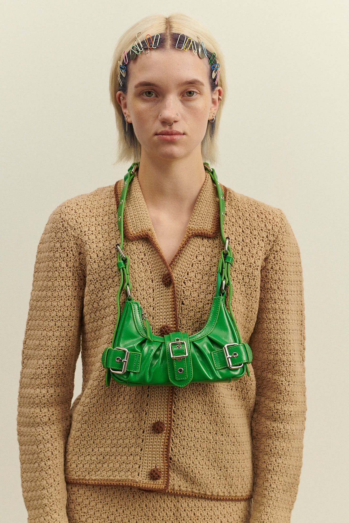 Núnoo Palma Wrinkle Green Small bag