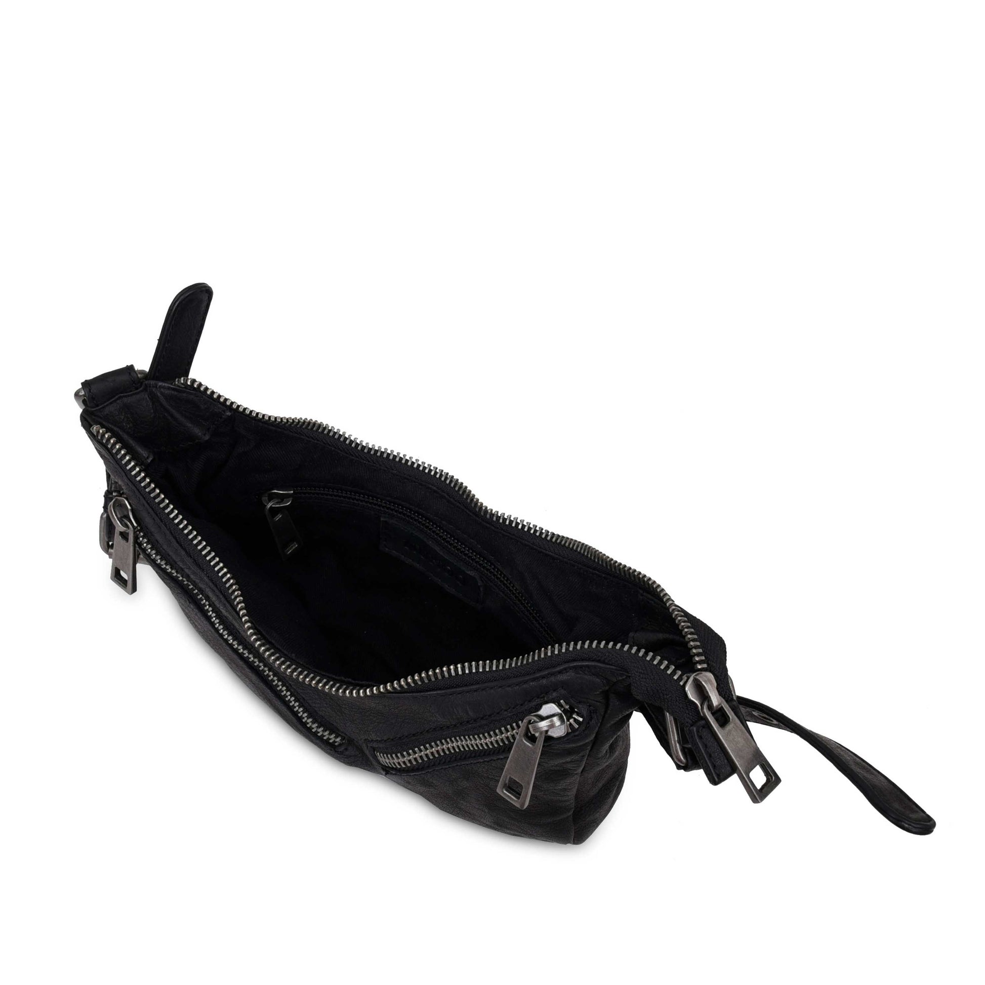 Núnoo Palma w. Zipper Washed Black Shoulder bags Black