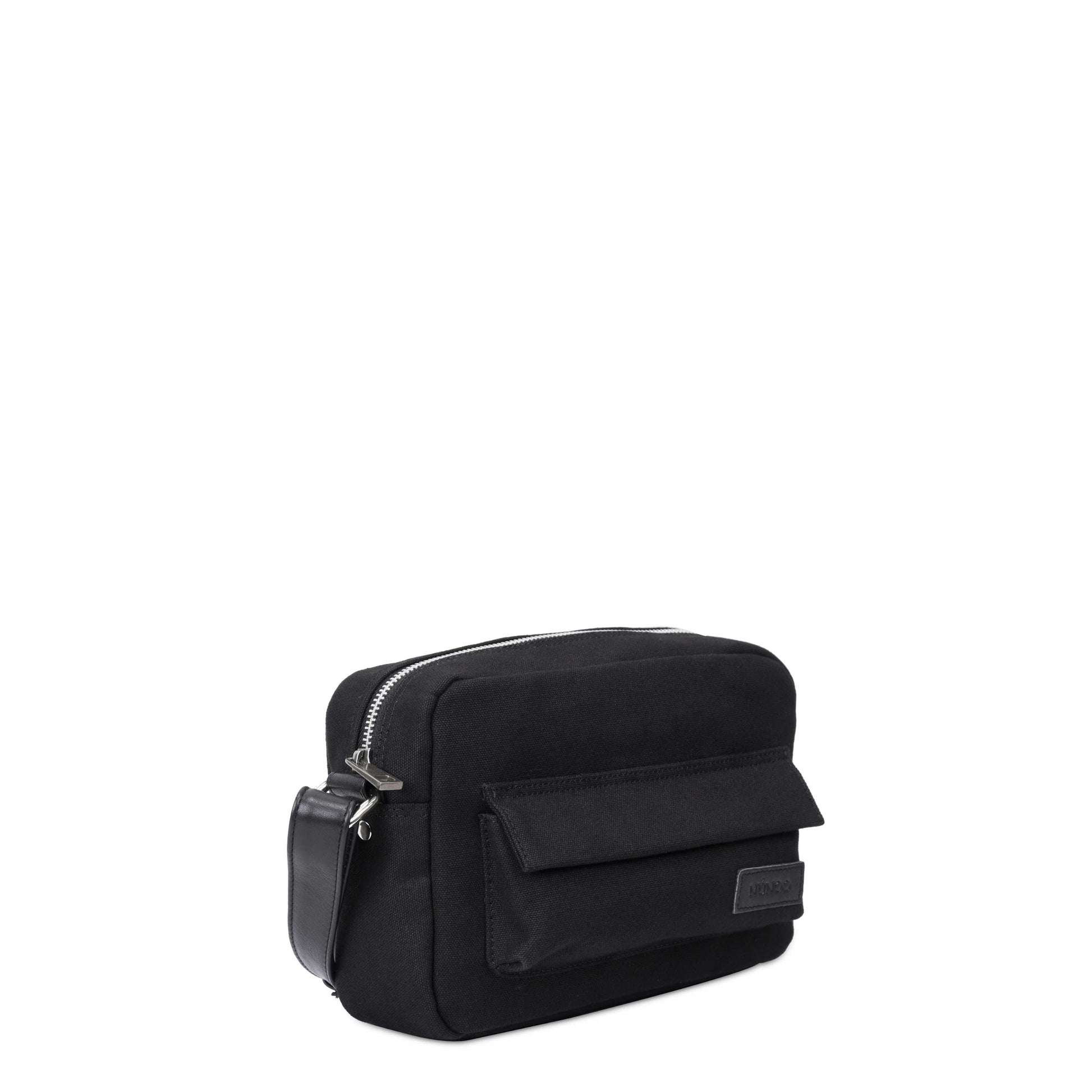 Núnoo Paloma Recycled Canvas w. leather Black Medium Black