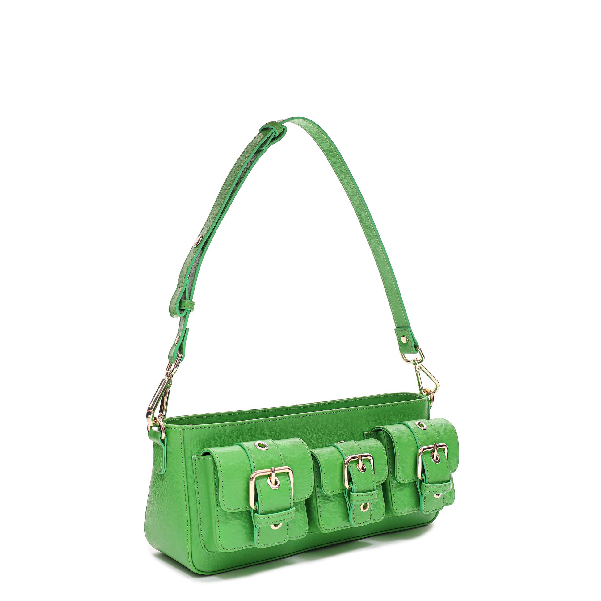 Núnoo Penny Florence Bright Green w. Gold Shoulder bags