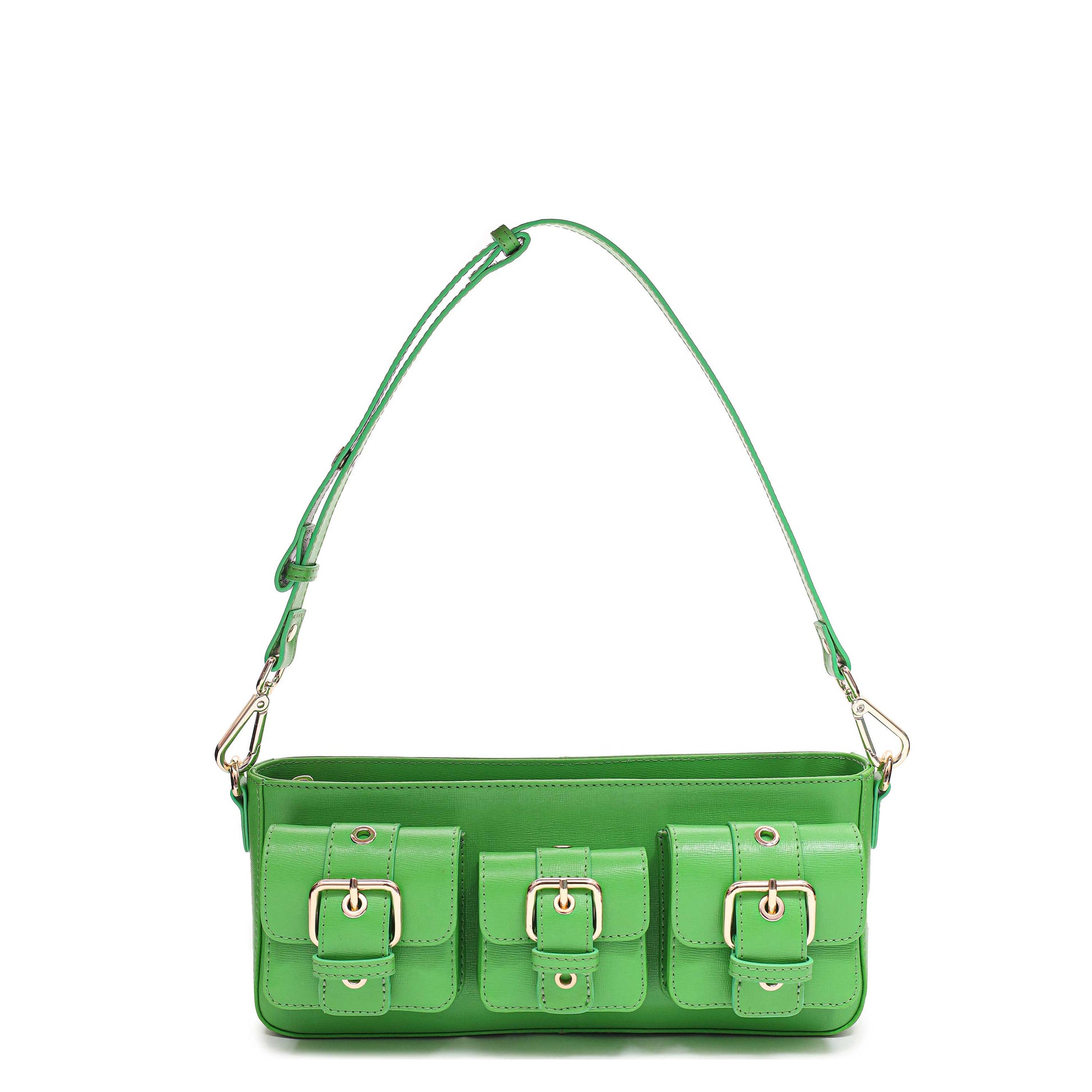 Núnoo Penny Florence Bright Green w. Gold Shoulder bags