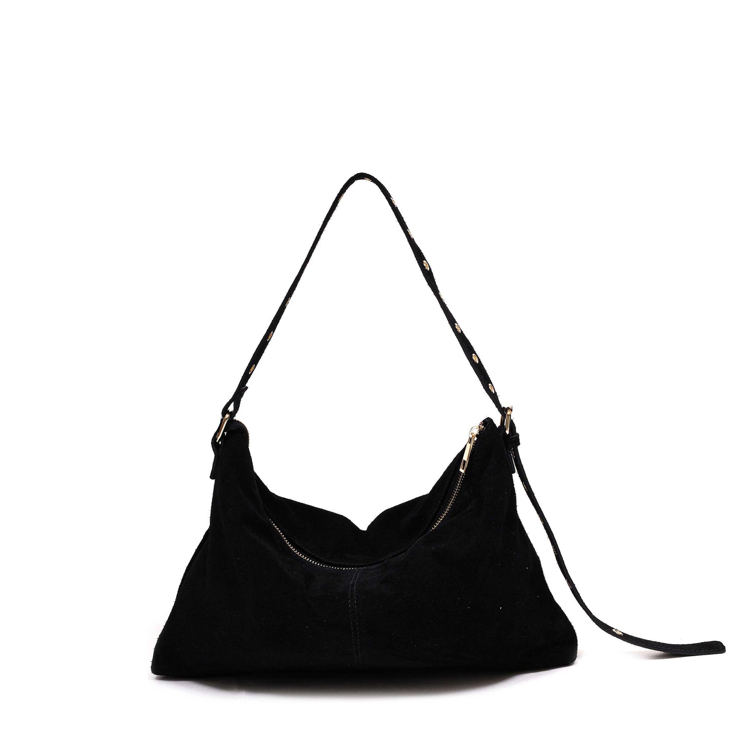 Núnoo Rachel Suede Black w. Gold Shoulder bags Black