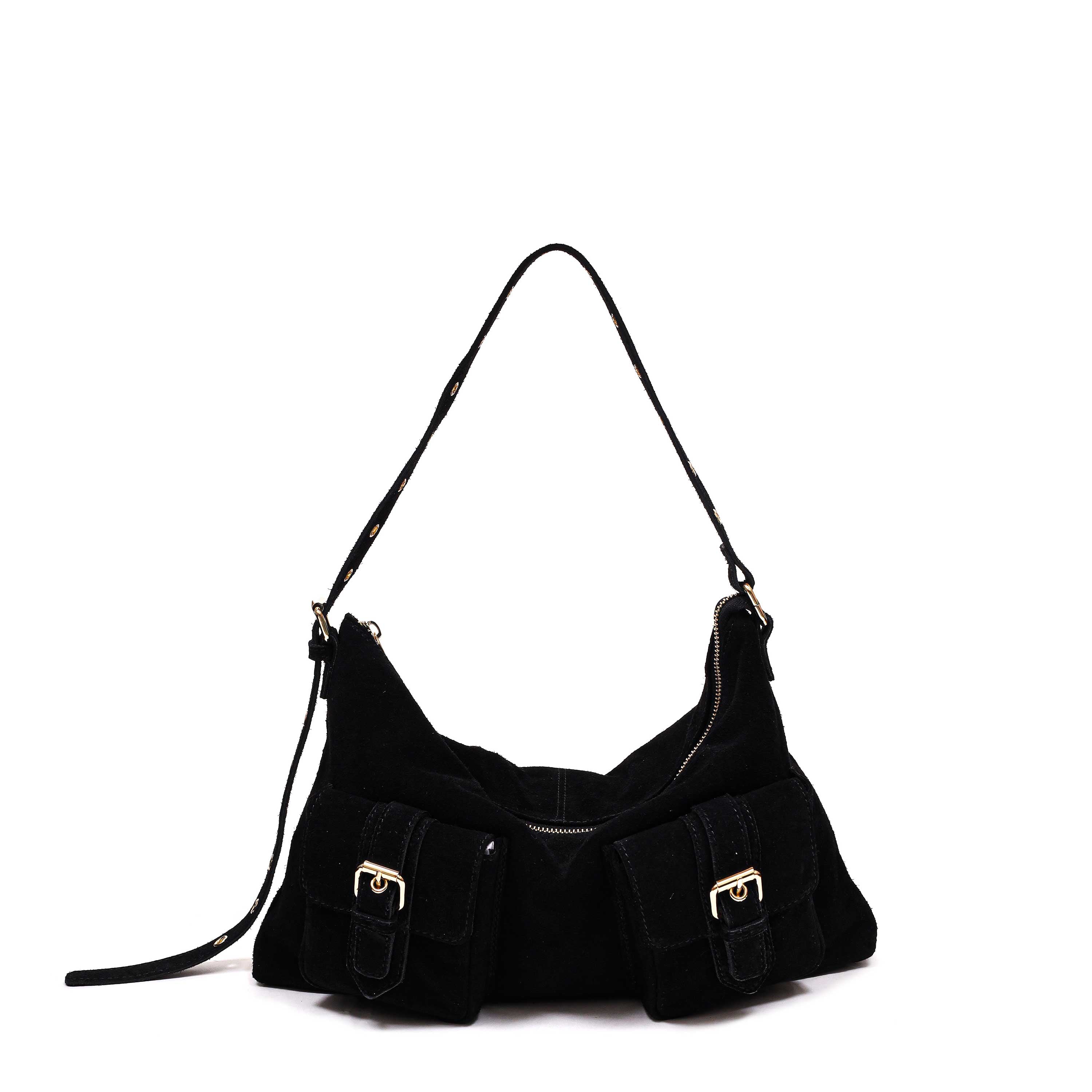 Rachel Suede Black w. Gold Nunoo EU