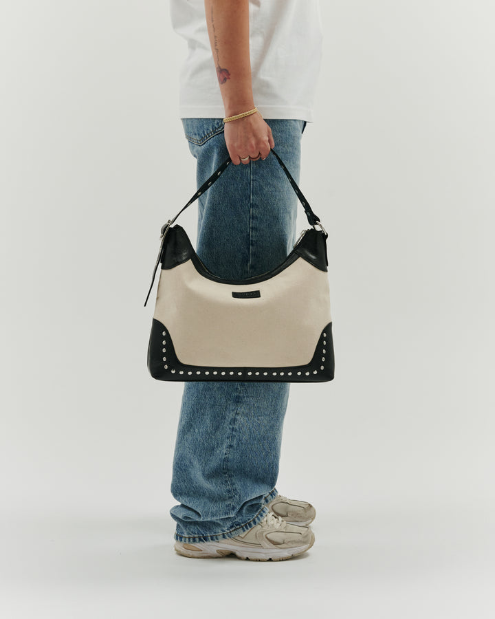 Núnoo Rio Rivet Canvas Leather Off White Large Off white