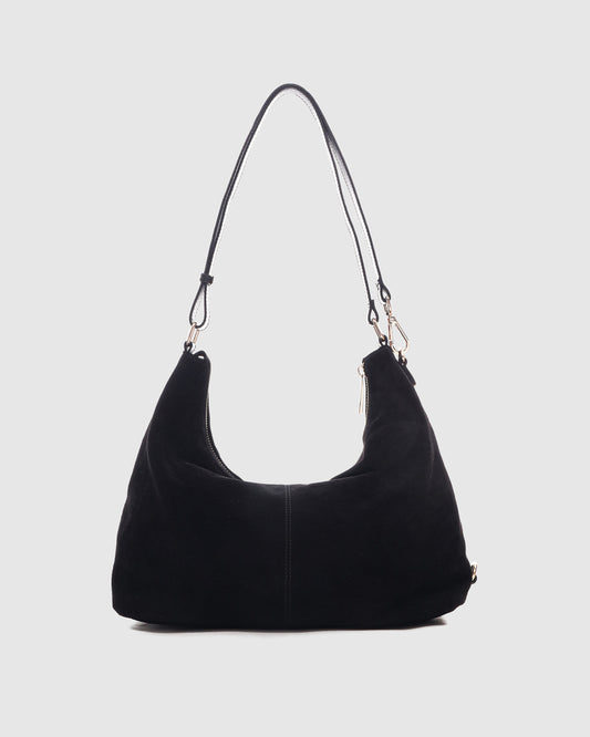 Núnoo Rio Suede Black w. Gold Large Black