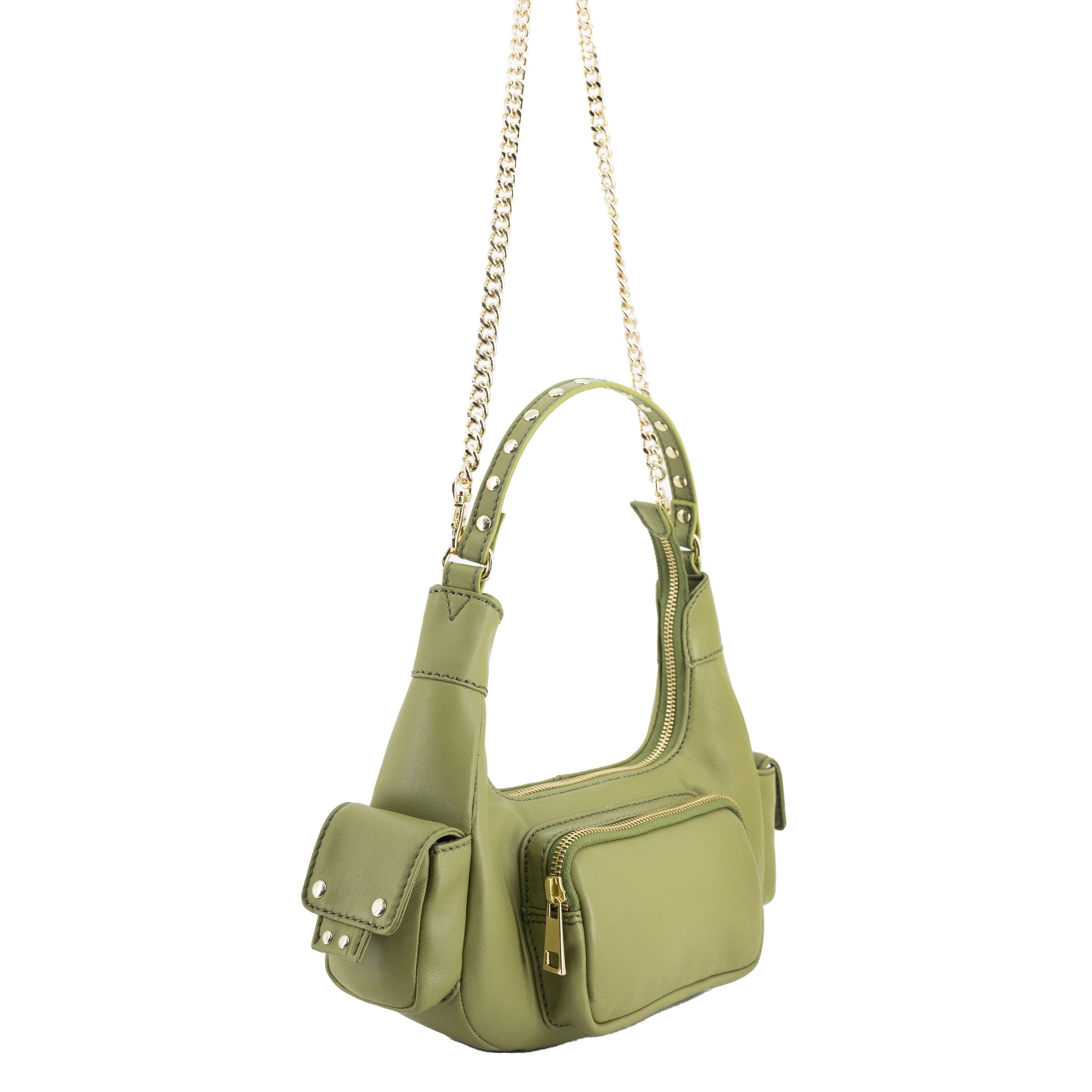 Small green and popular gold bag