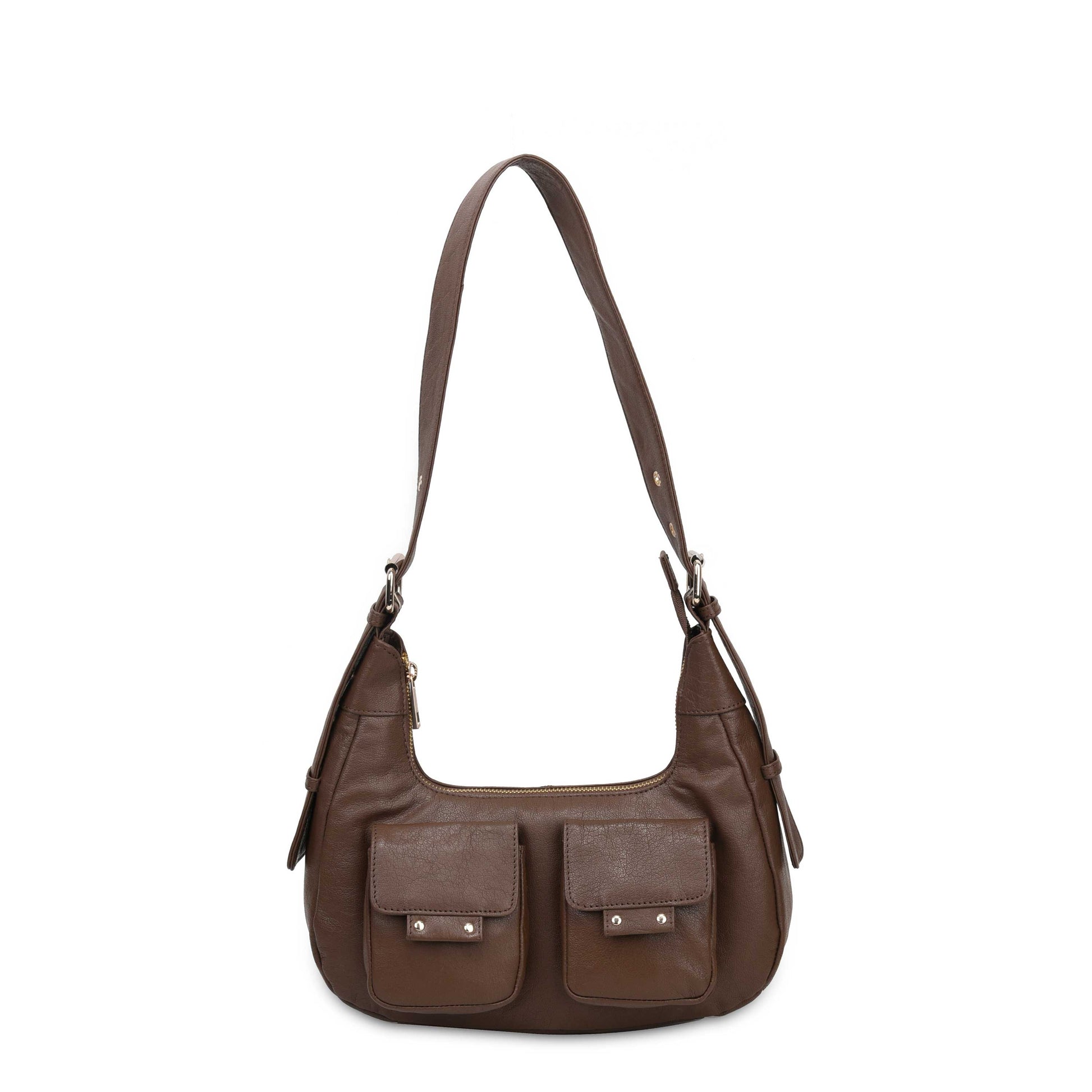 Núnoo Sally Small Air 1 Dark Brown w. Gold Shoulder bags Dark brown