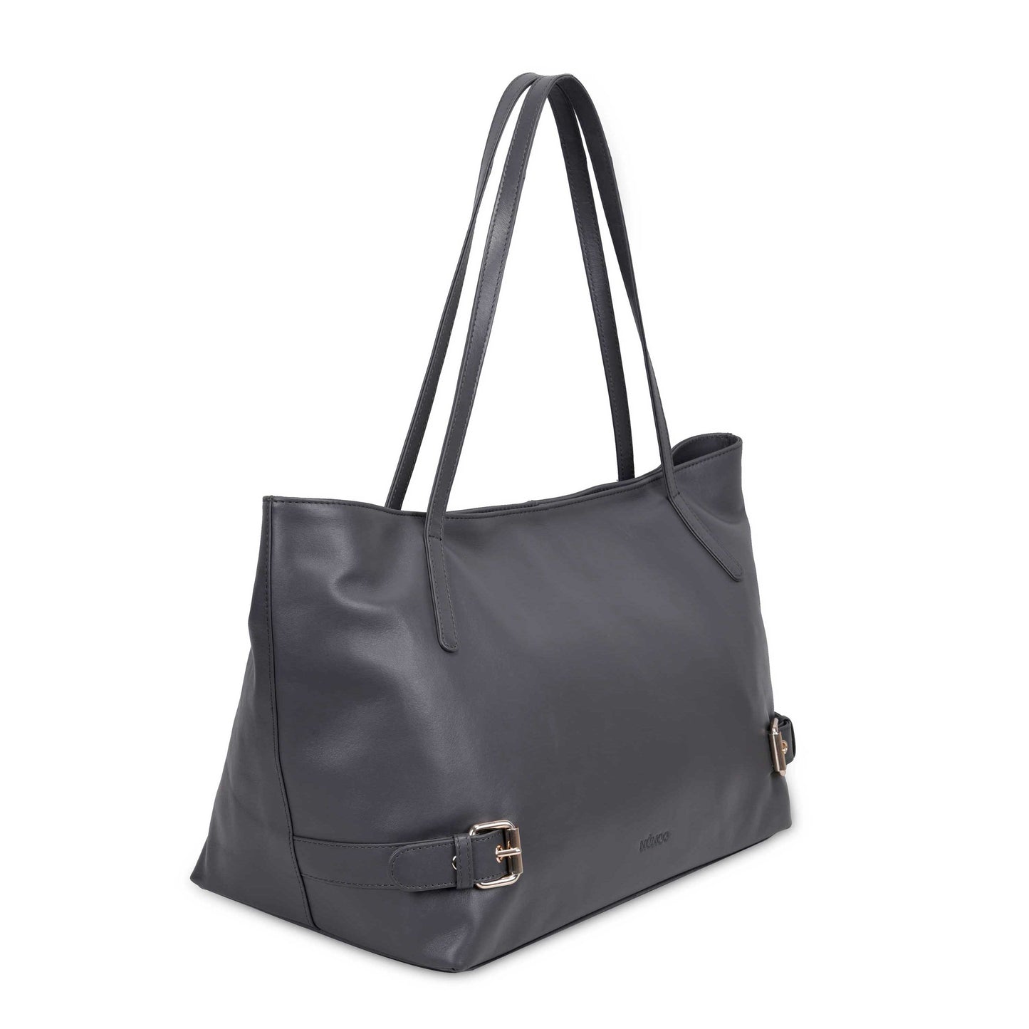Núnoo Shopper Buckle Pure Dark Grey w. Gold Shoulder bags Dark grey