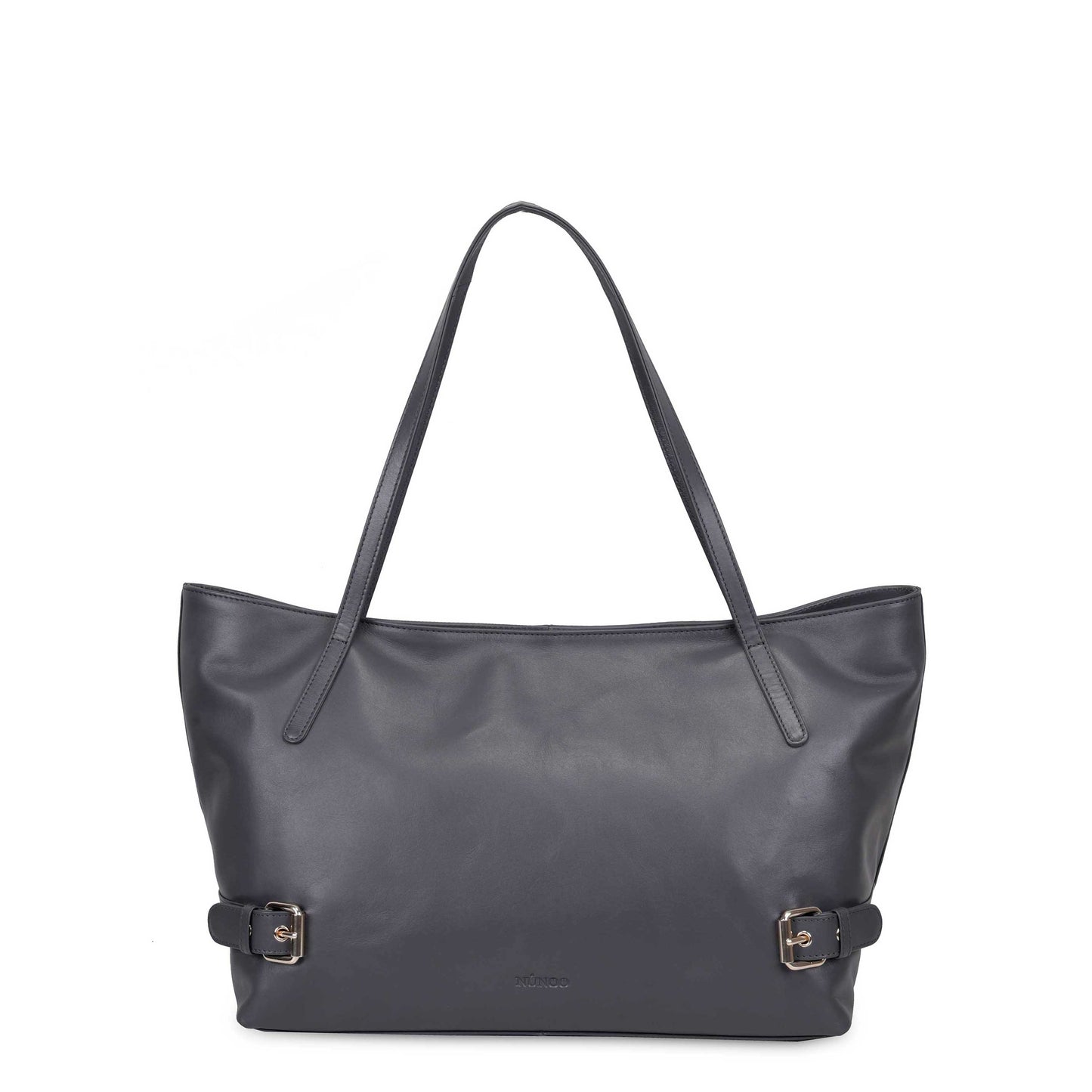 Núnoo Shopper Buckle Pure Dark Grey w. Gold Shoulder bags Dark grey