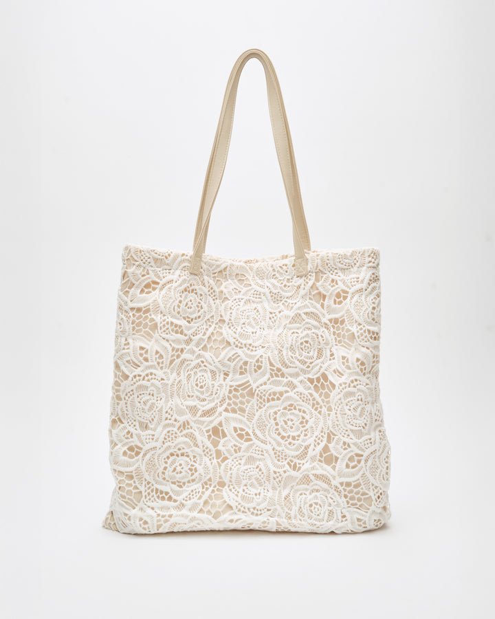 Núnoo Shopper Lace Warm Grey Large Warm Grey