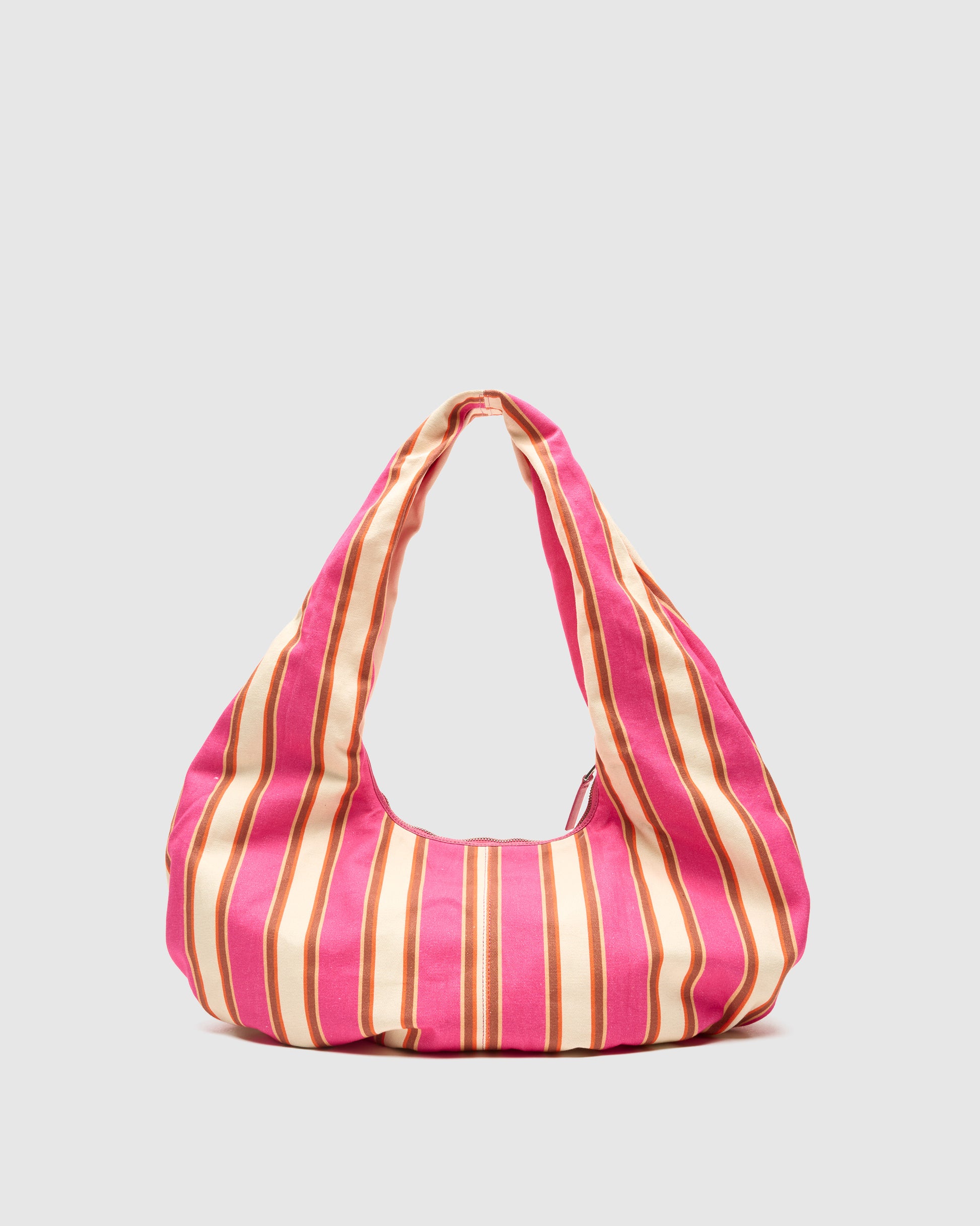 Núnoo Small Alma Draped Canvas Pink Stripes Medium Fuschia Stripes