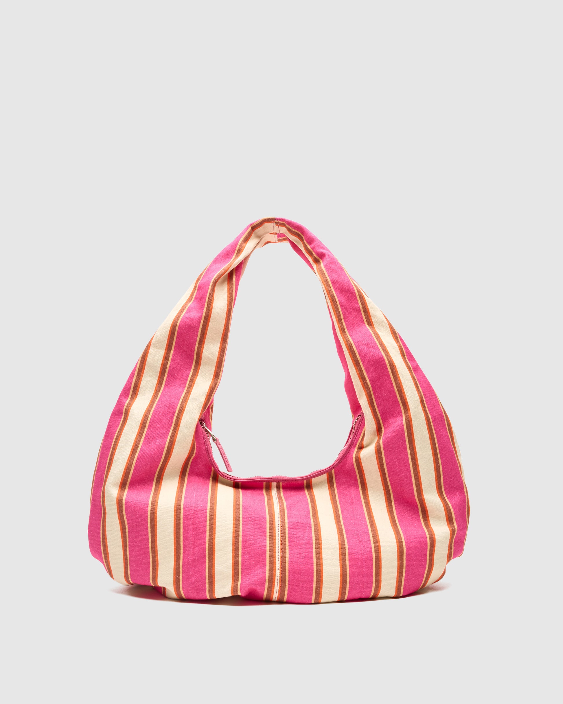 Núnoo Small Alma Draped Canvas Pink Stripes Medium Fuschia Stripes