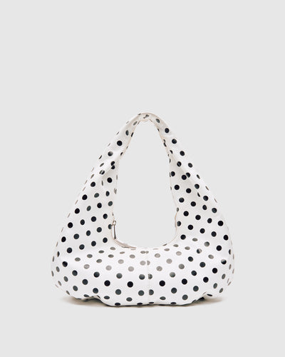 Small Alma Draped Polka White/Black
