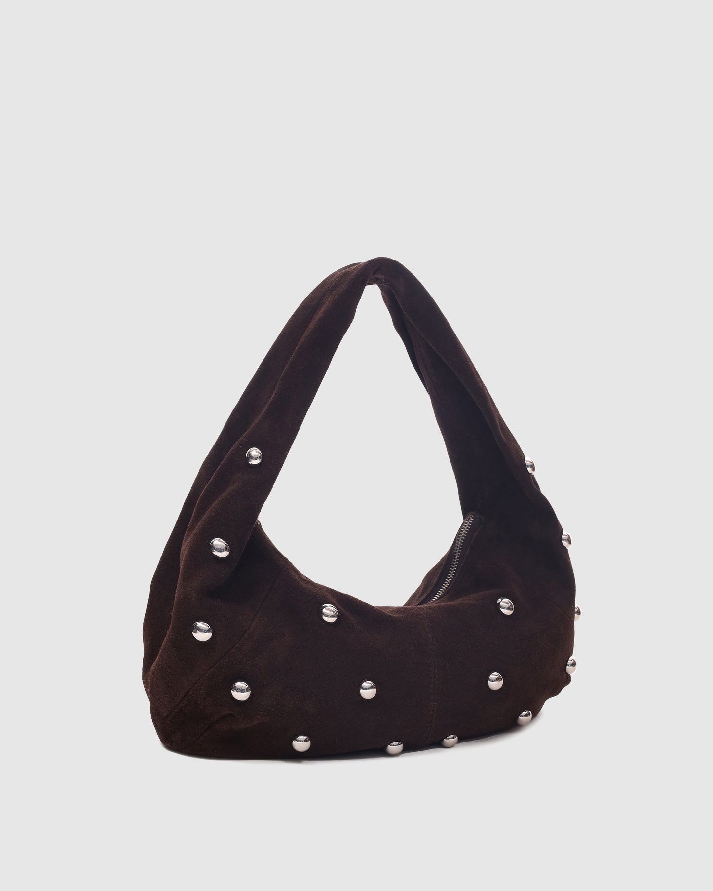 Núnoo Small Alma Rivet Suede Chocolate Large Chocolate