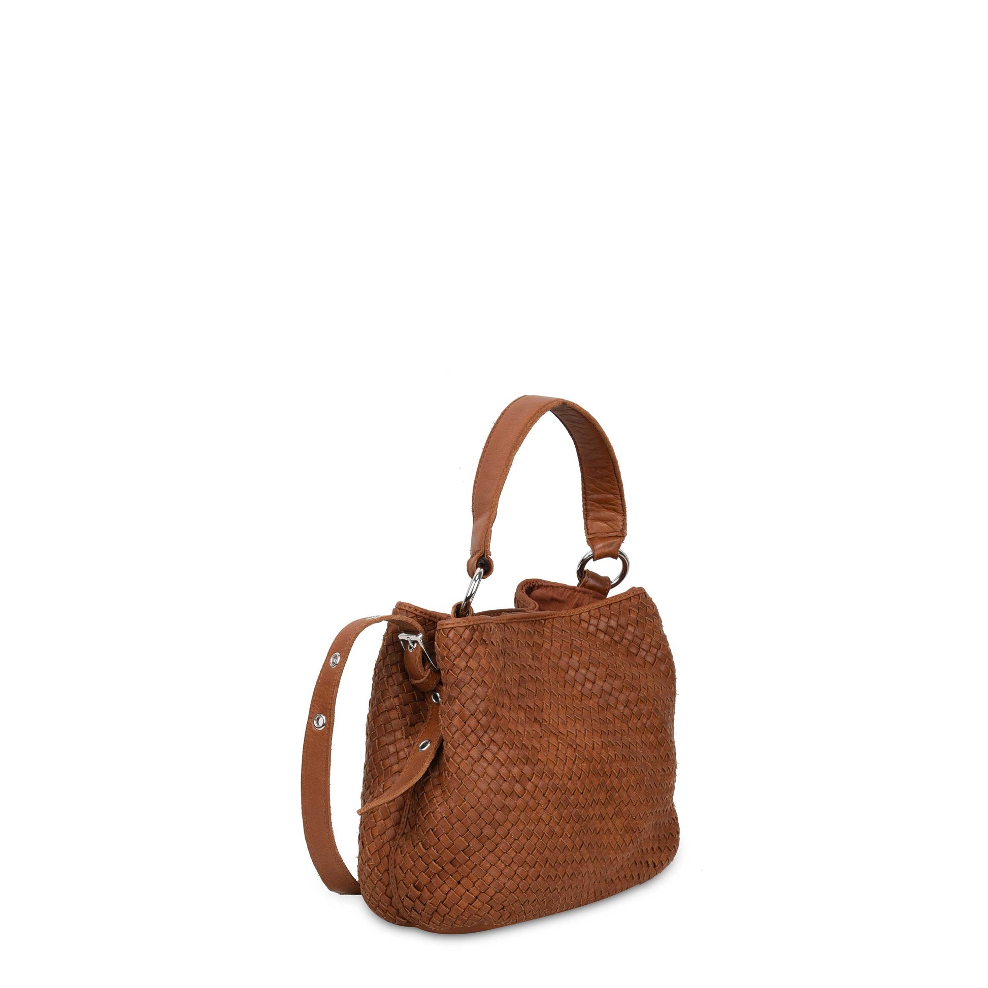 Núnoo Small Chiara Mini Braided Mountain Cognac Shoulder bags