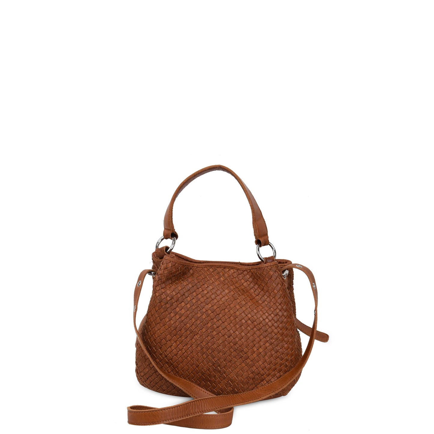 Núnoo Small Chiara Mini Braided Mountain Cognac Shoulder bags