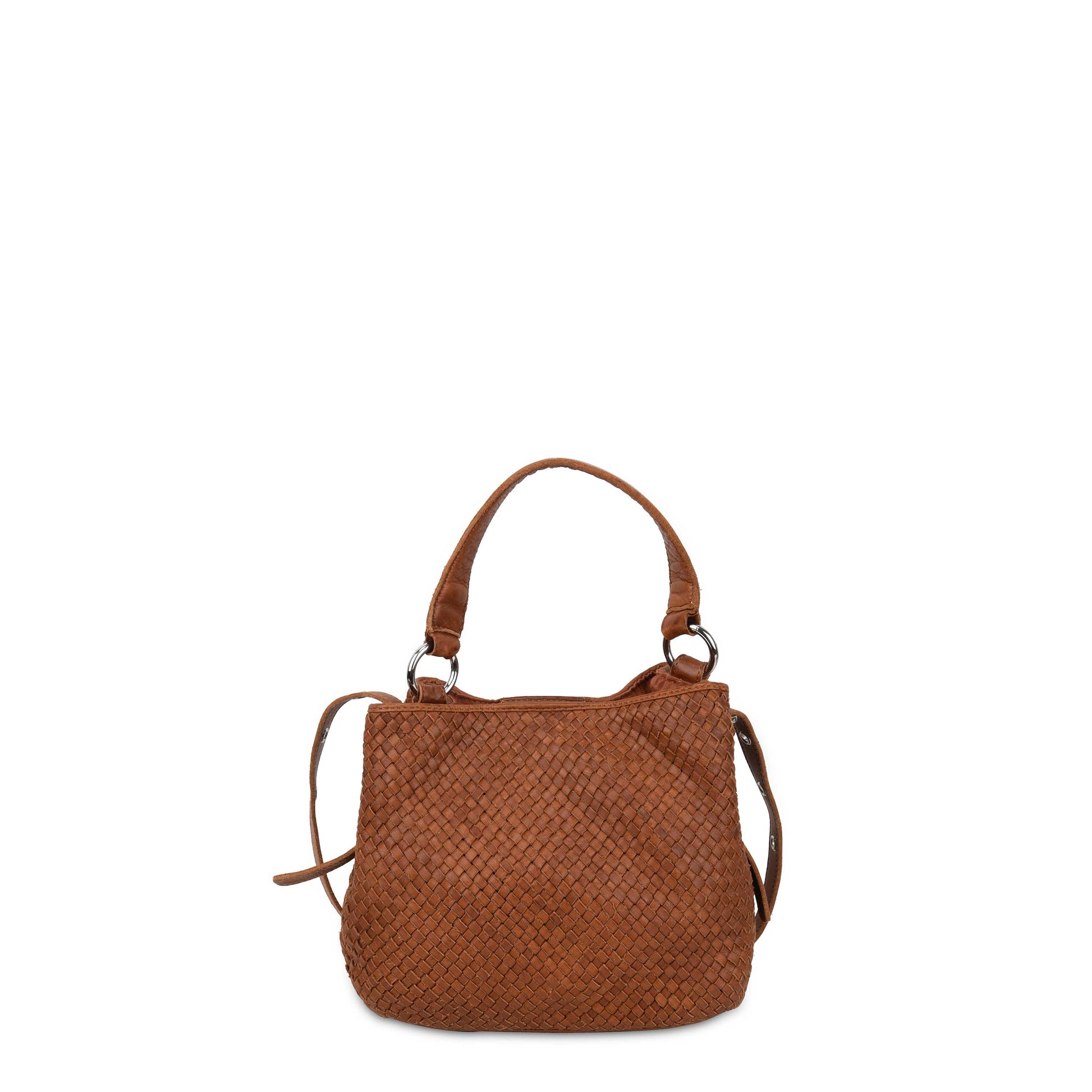 Núnoo Small Chiara Mini Braided Mountain Cognac Shoulder bags