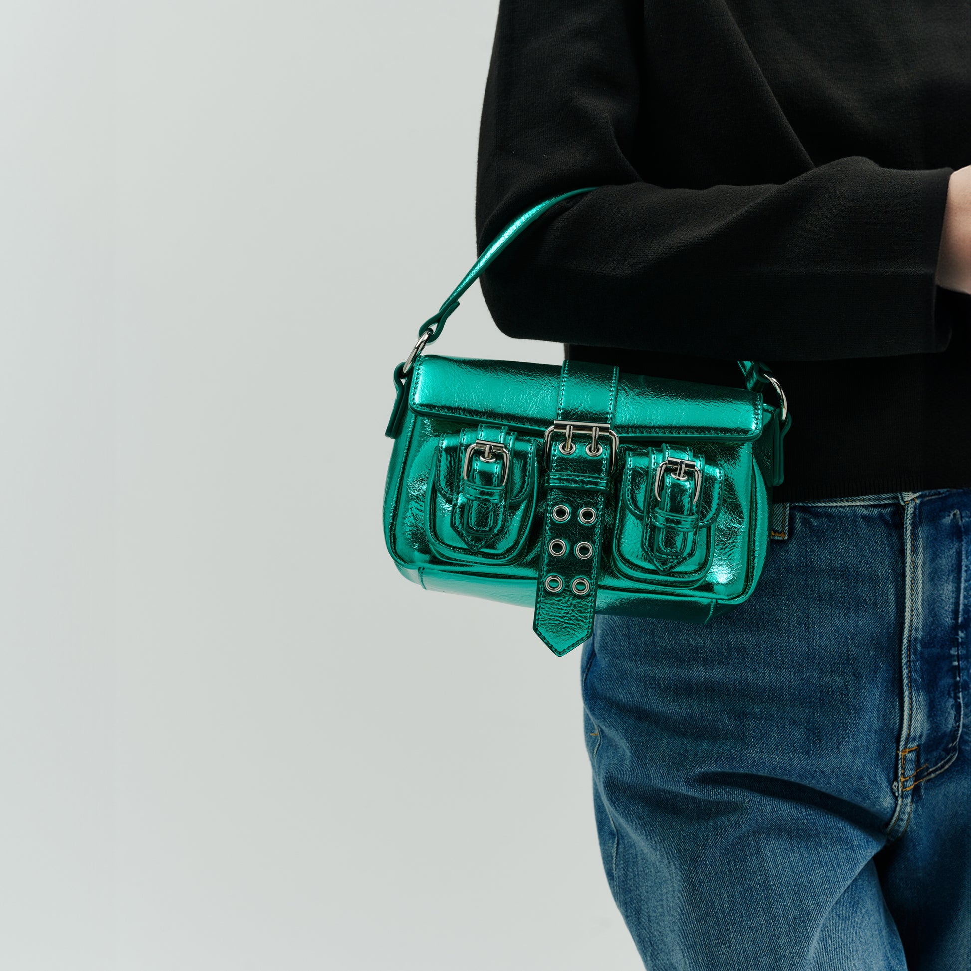 Núnoo Small Honey Buckle Recycled Cool Green Small bag Green