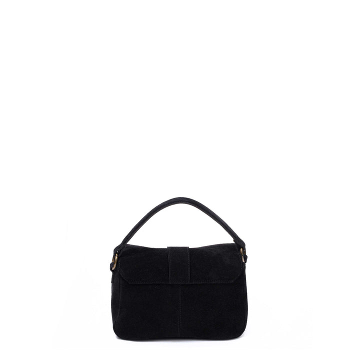 Núnoo Small Honey Buckle Suede Black w. Antique silver Small bag